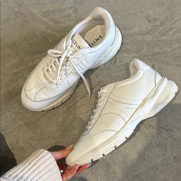 Celine Shoes - Celine Classic White leather Sneakers size 40